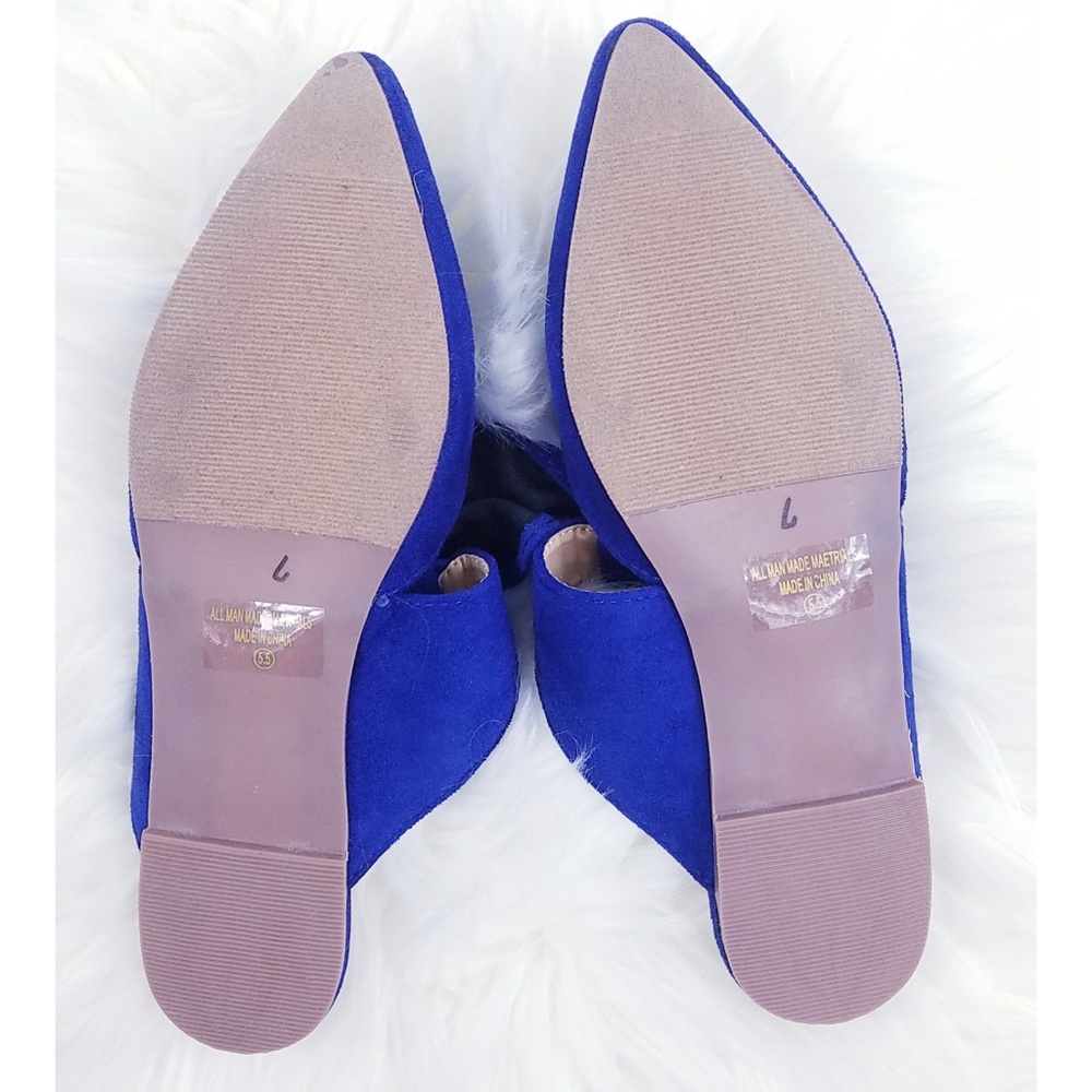 ❣SOLD❣💥 CHASE + CHLOE Blue Suede Mules - Picture 8 of 8